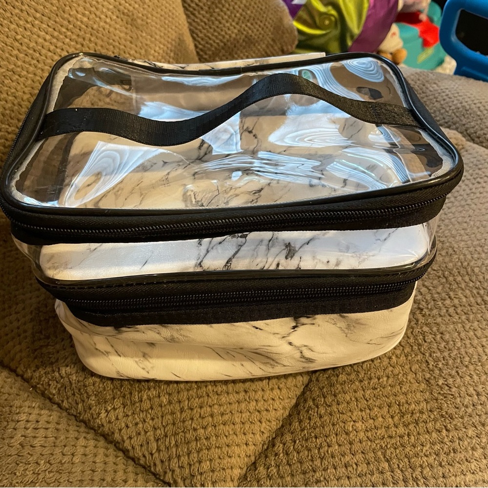 Marble Pattern 2 Compartment Makeup Case - Makeup… - image 7